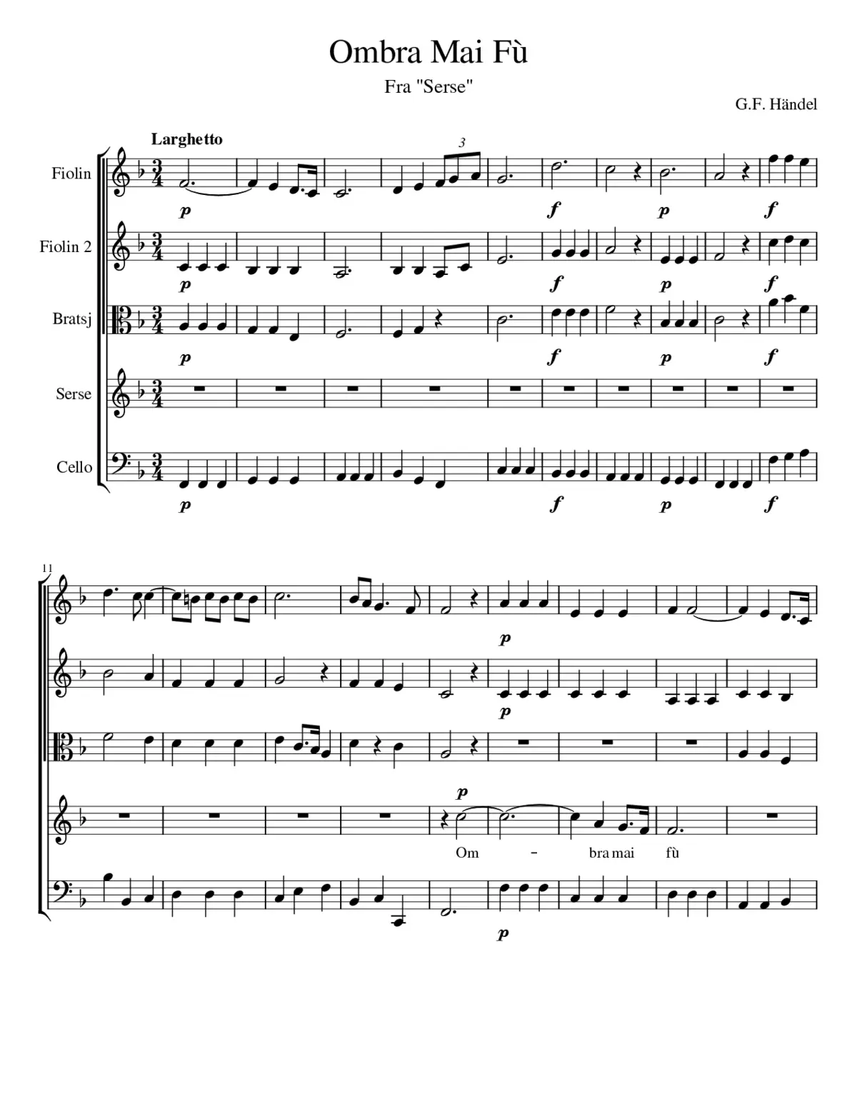 Serse HWV 40 - Page 1