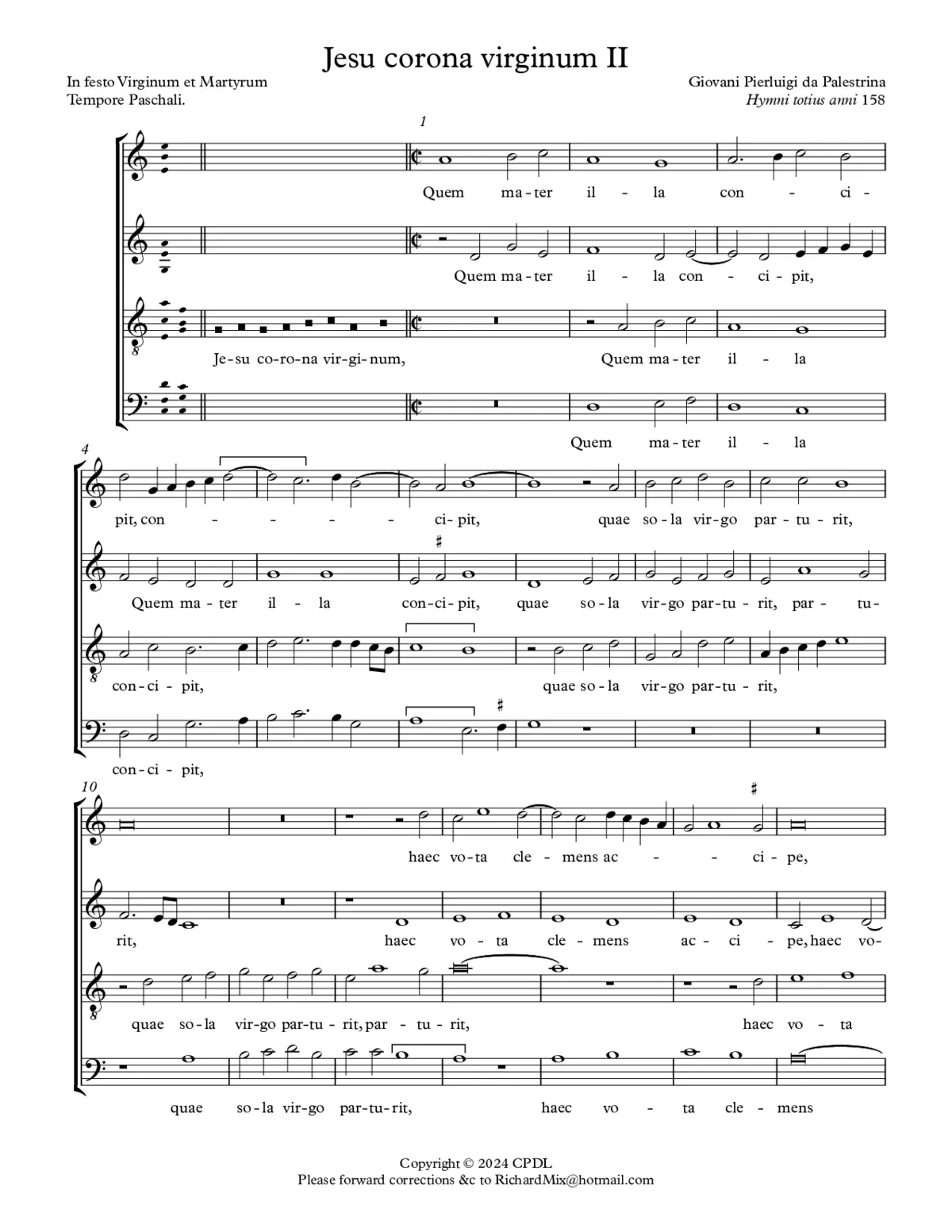 Jesu corona virginum II - Page 1