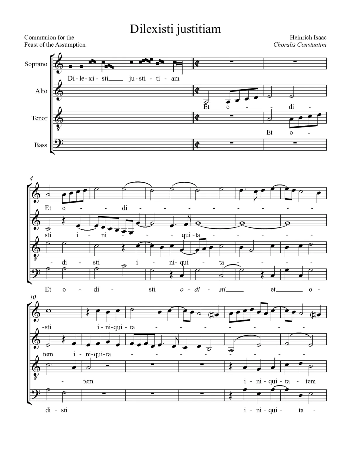 Dilexisti justitiam - Page 1
