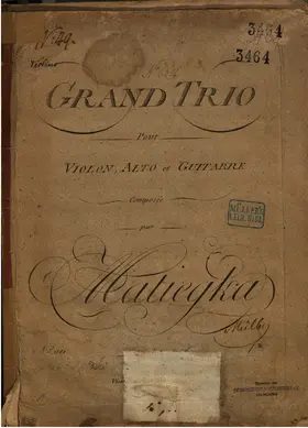 Grand Trio pour Violon, Alto et Guitarre