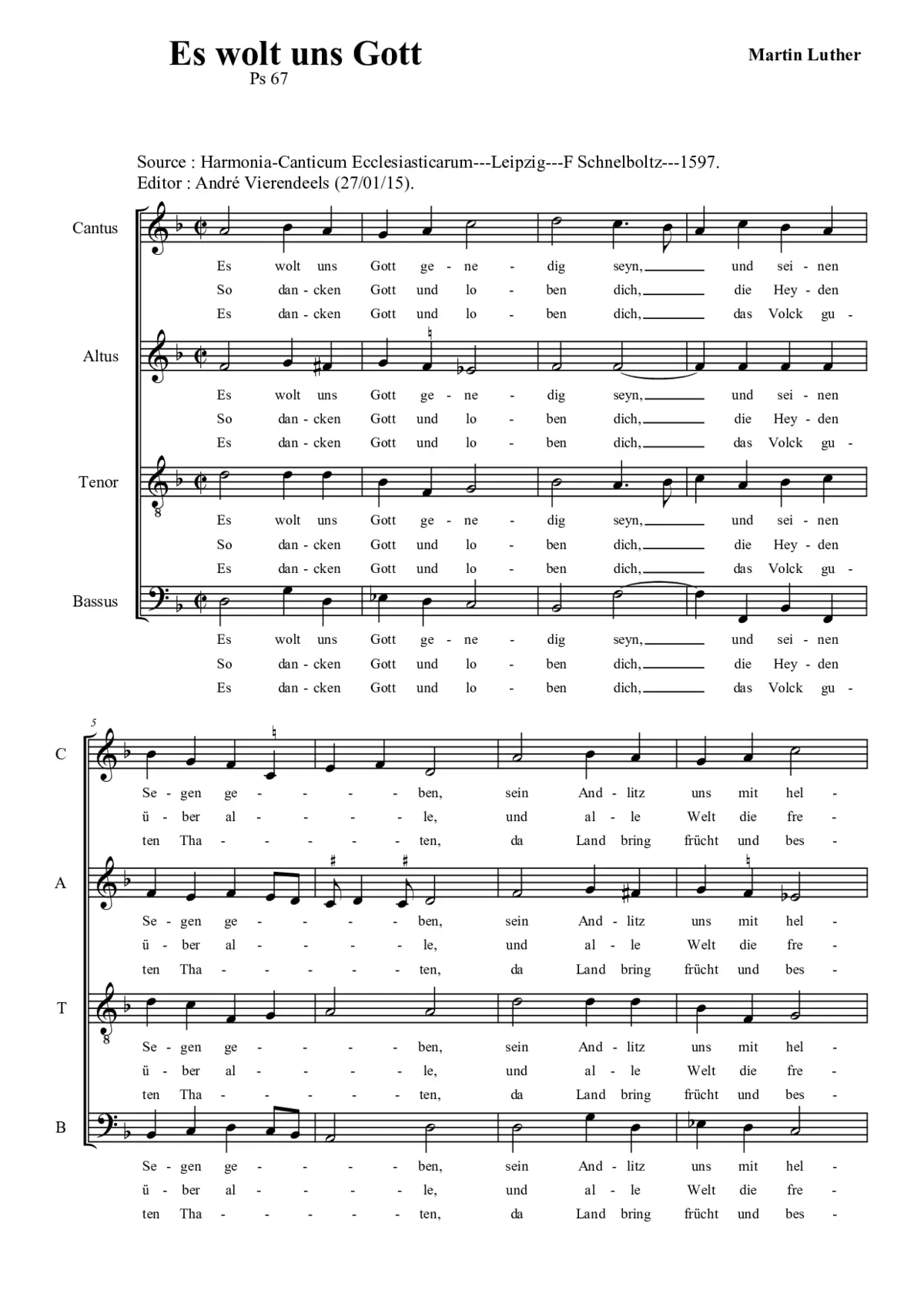 Es wolt uns Gott - Page 1