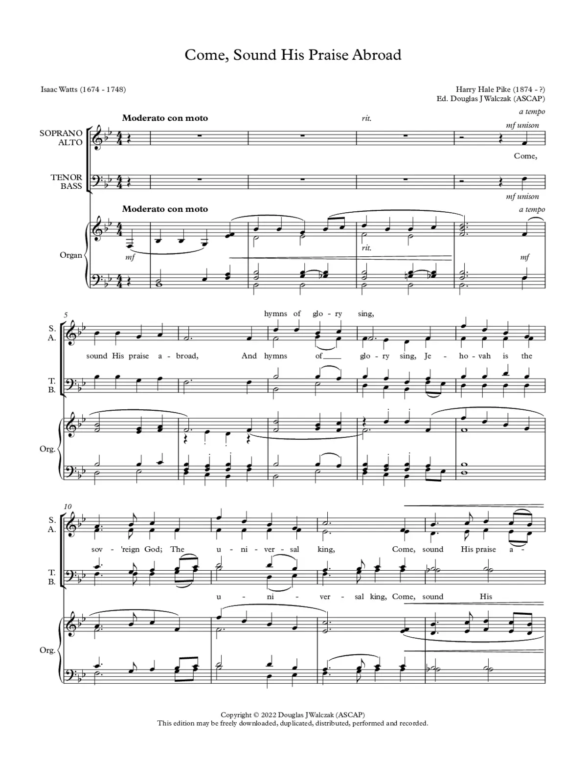 Come, sound His praise abroad - Page 1