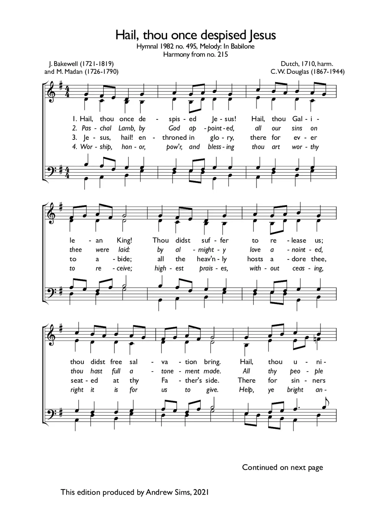 Hail, thou once despised Jesus! - Page 1