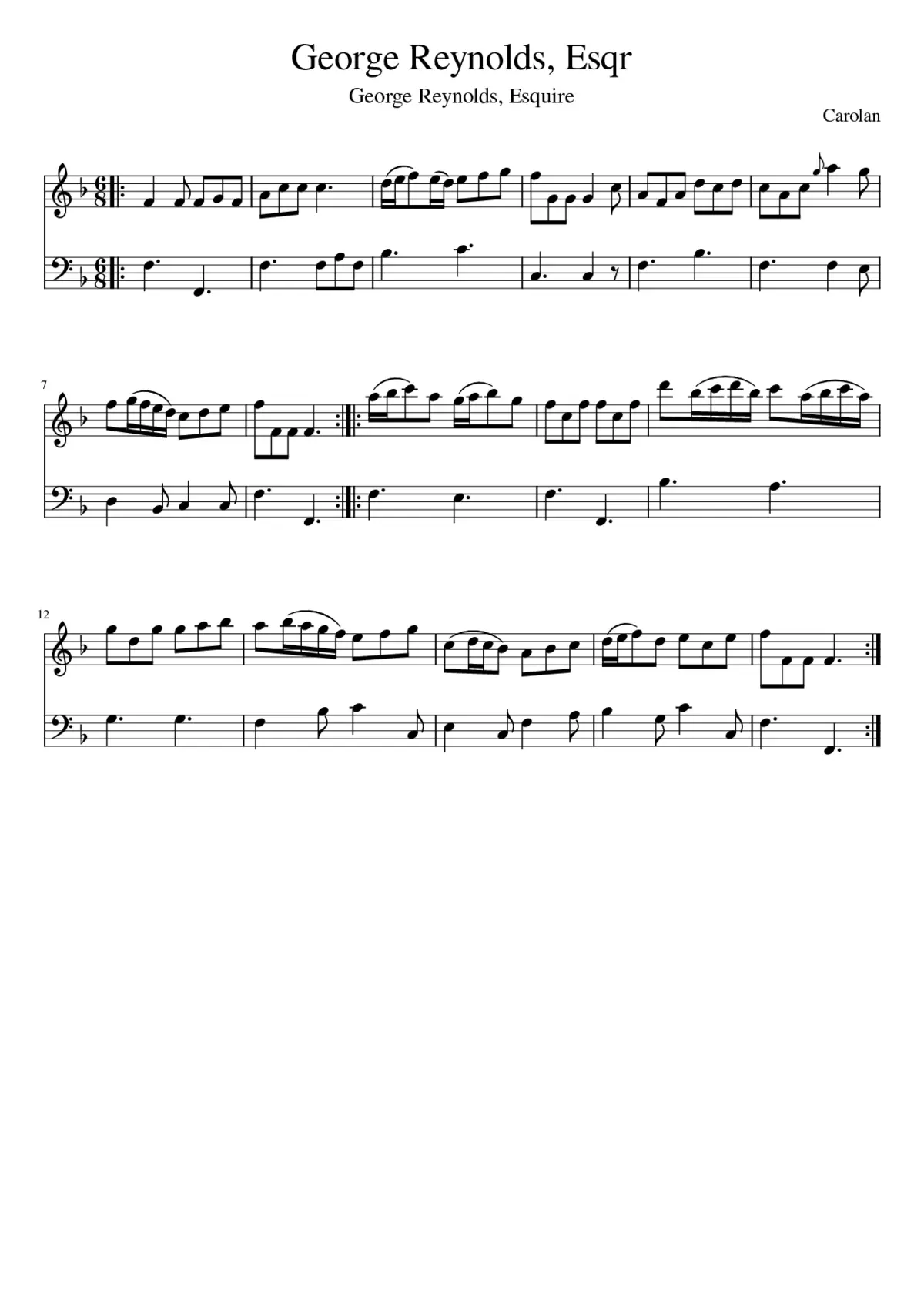 George Reynolds Esqr - Page 1