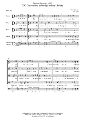 Dulcissime et benignissime Christe, SWV 67