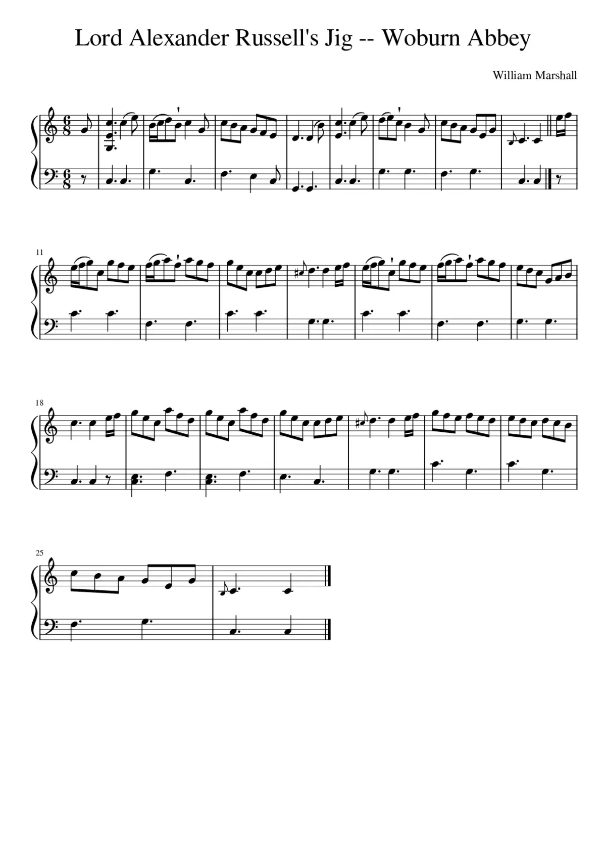 Lord Alexander Russell's Jig -- Woburn Abbey - Page 1