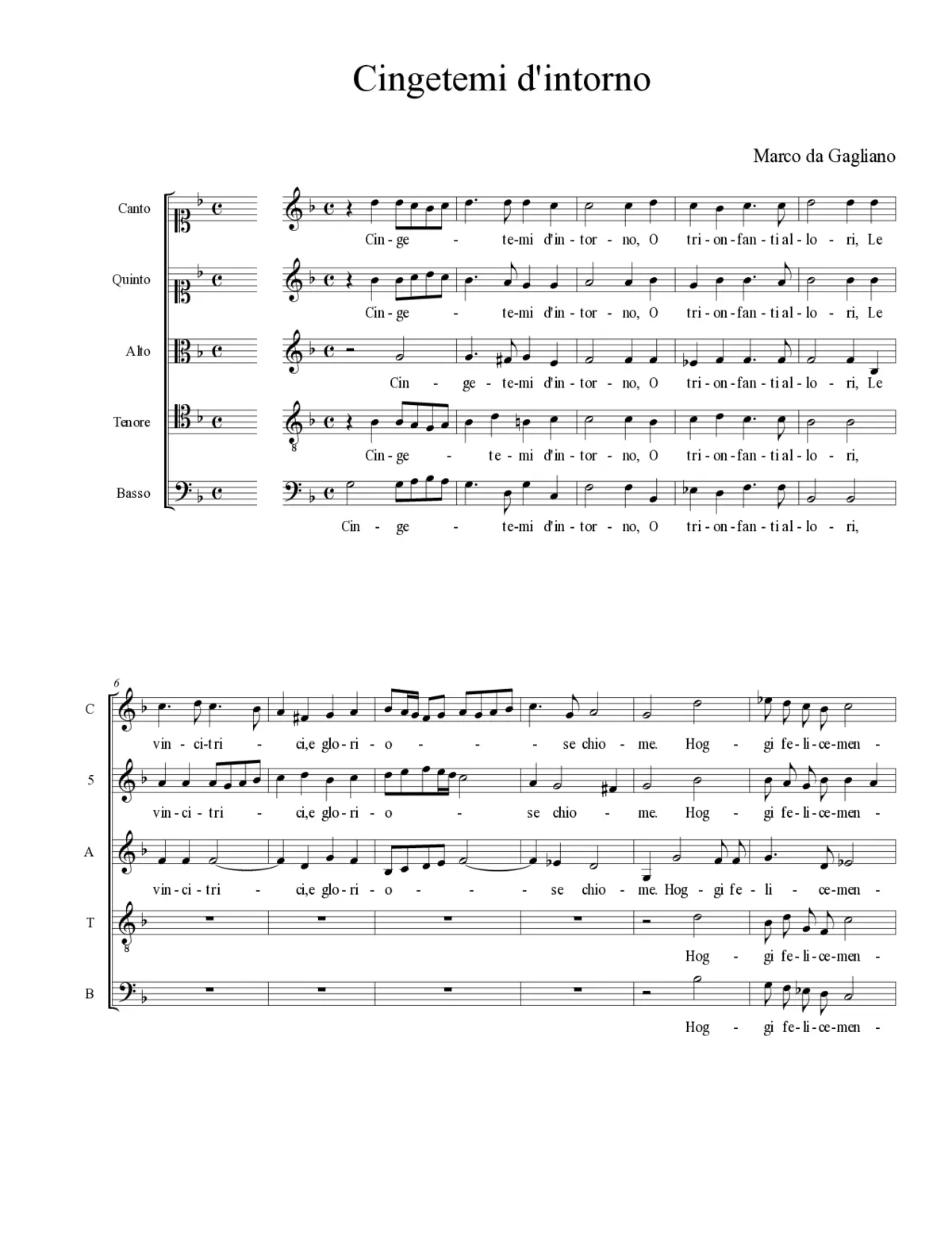 Cingetemi d'intorno - Page 1