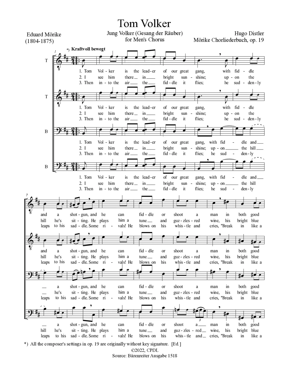 Jung Volker (Gesang der Räuber) - Page 1