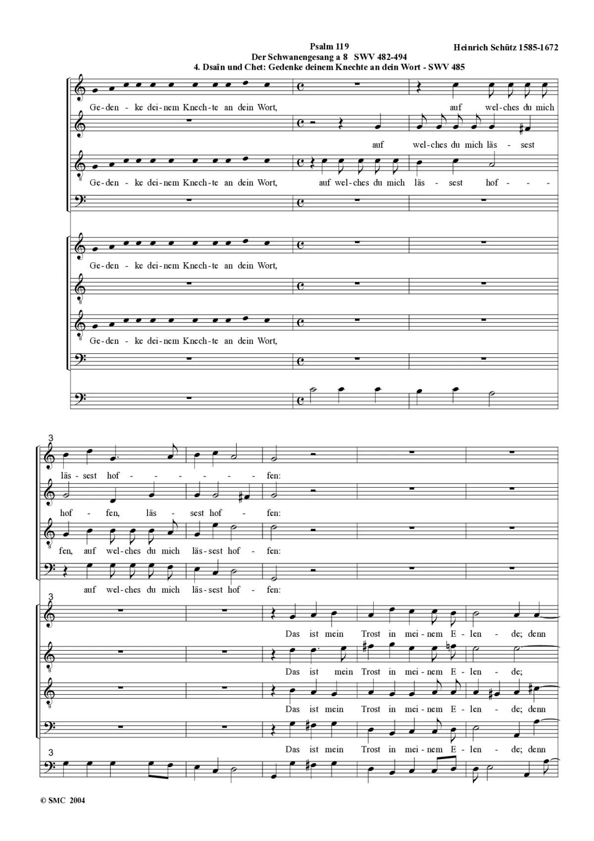 Der Schwanengesang: No. 4, SWV 485 - Page 1