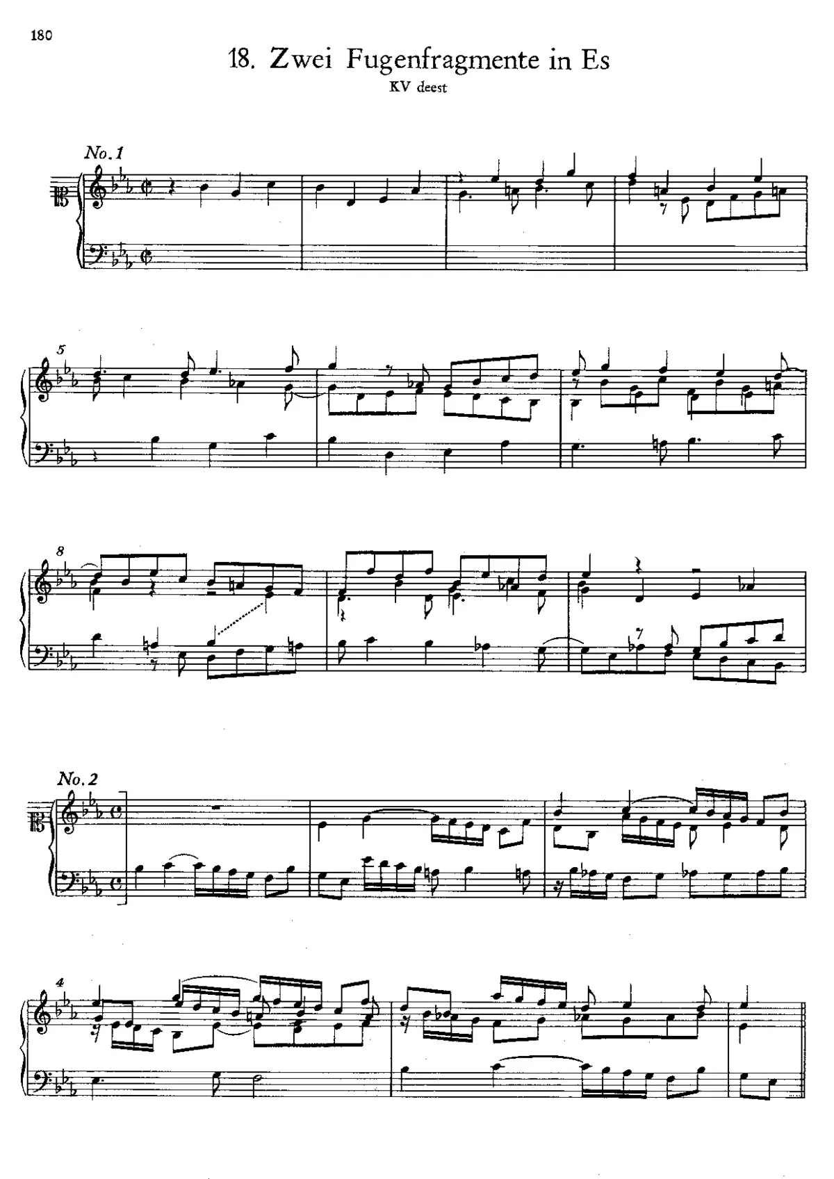 2 Fugues in E-flat Major, K.deest - Page 1