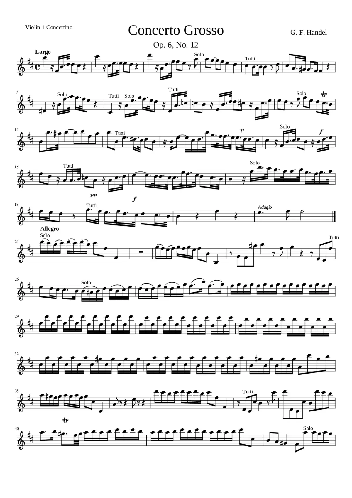 Music for the Royal Fireworks HWV 351 - Page 1