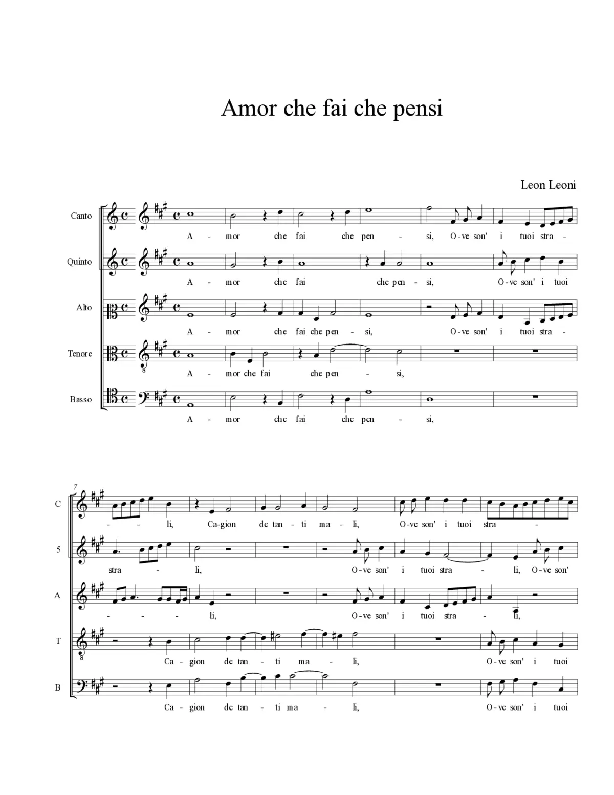 Amor che fai che pensi - Page 1