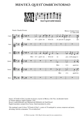 Mentr' à quest' ombr' intorno