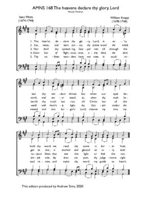 The heavens declare thy glory, Lord