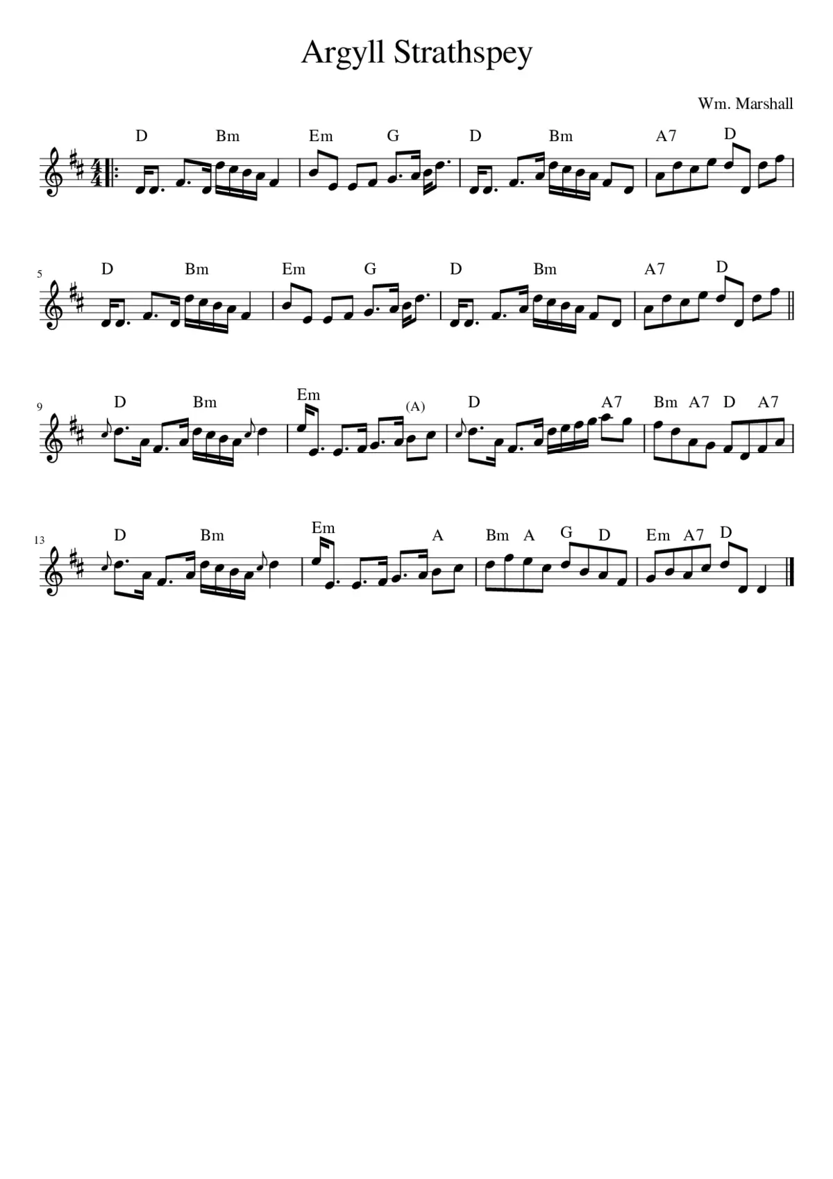 Argyll Strathspey - Page 1