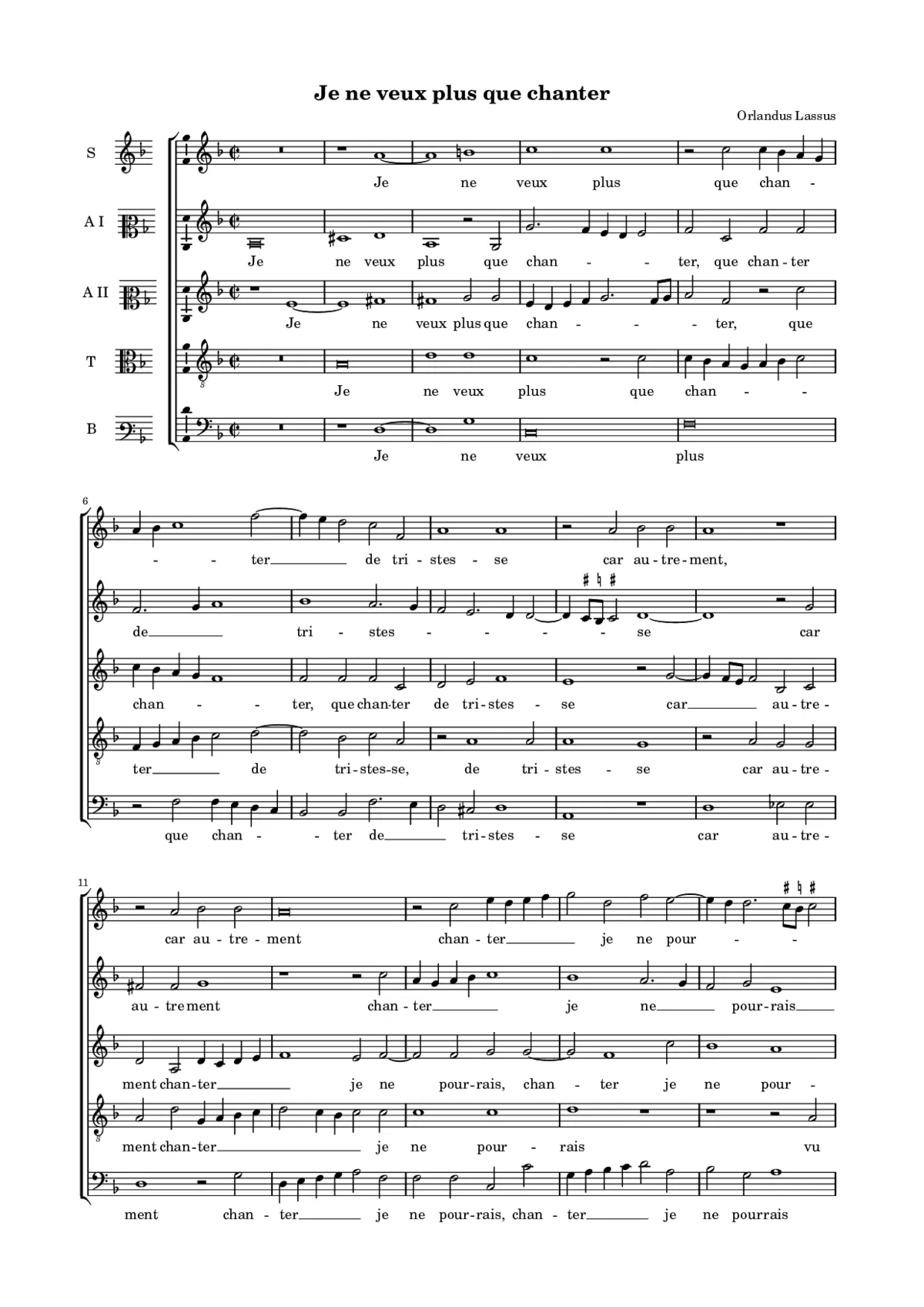 Je ne veux plus que chanter - Page 1