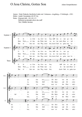 O Jesu Christe, Gottes Sohn