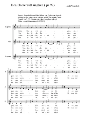 Den Heere wilt singhen