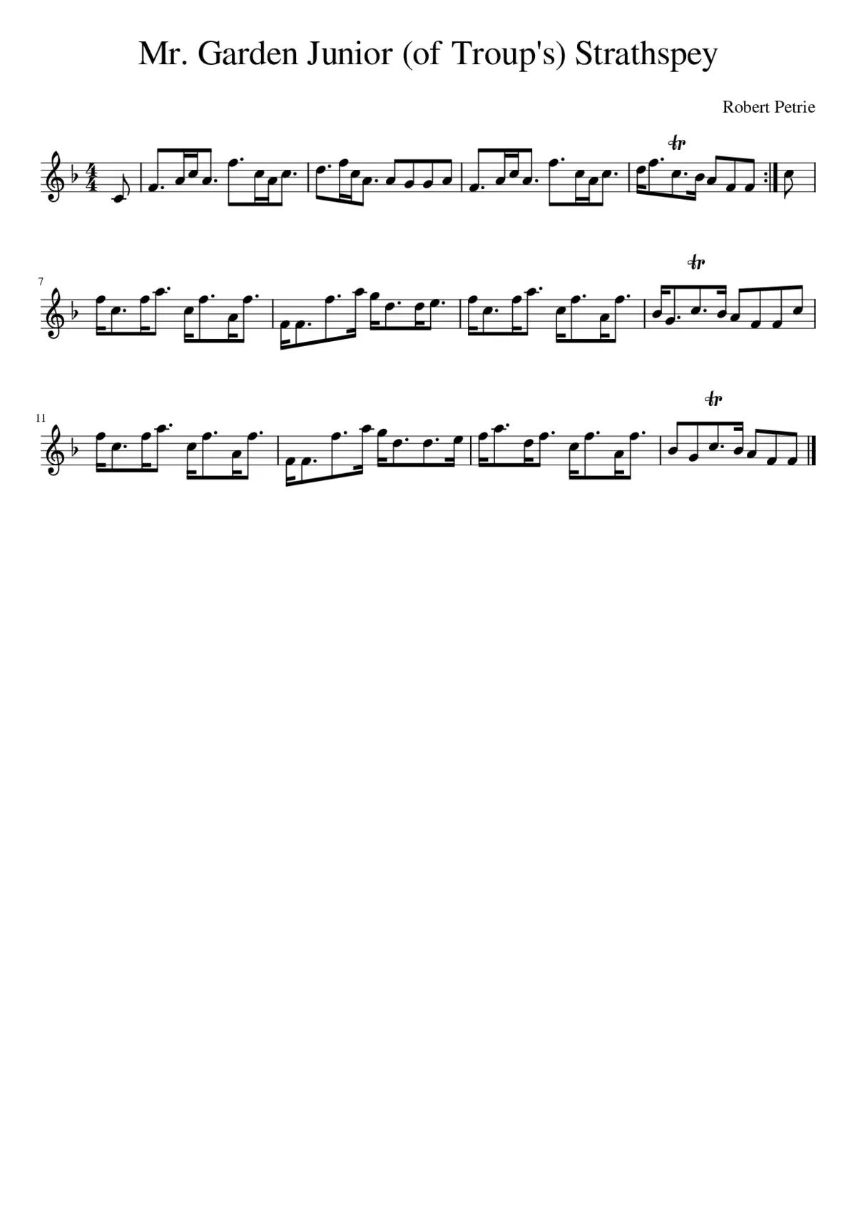 Mr. Garden Junior (of Troup's) Strathspey - Page 1