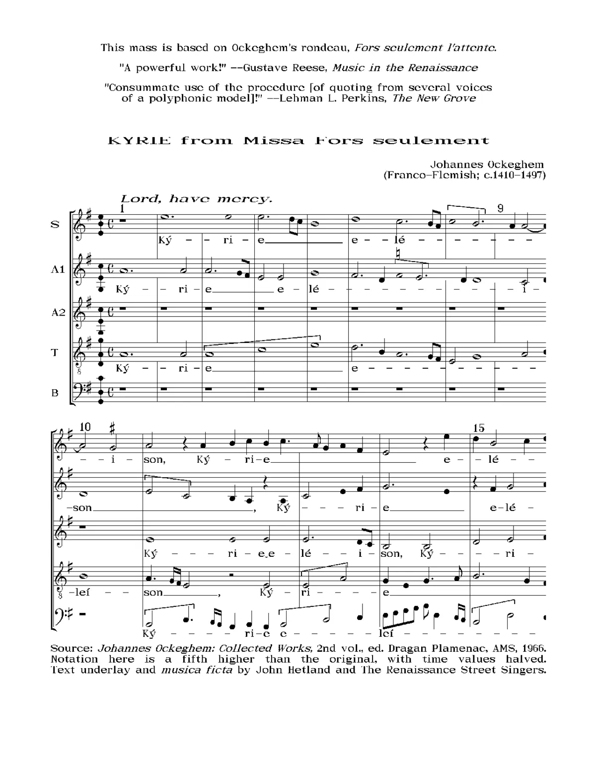 Missa Fors seulement - Page 1
