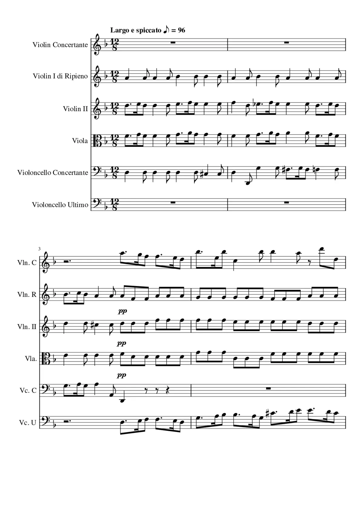 Siciliano from L'Estro Armonico Op. 3 No. 11 - Page 1