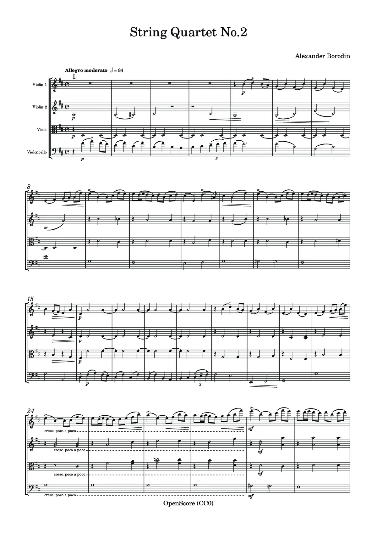 String Quartet No.2 - Page 1