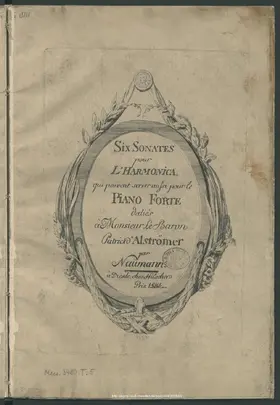 Six Sonates pour l'Harmonica, qui peuvent servir aussi pour le Piano Forte