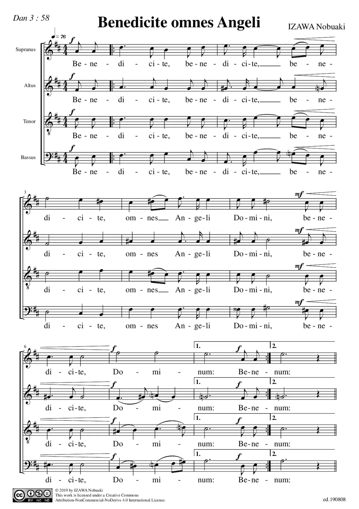 Benedicite omnes Angeli - Page 1
