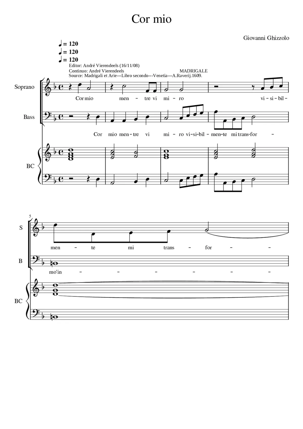 Cor mio - Page 1