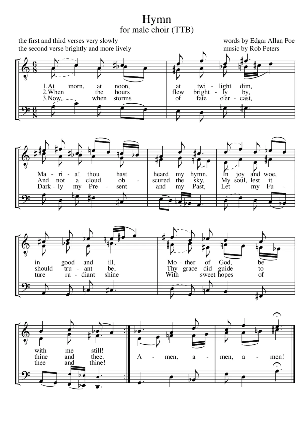 3 Choral Pieces, Op.112 - Page 1