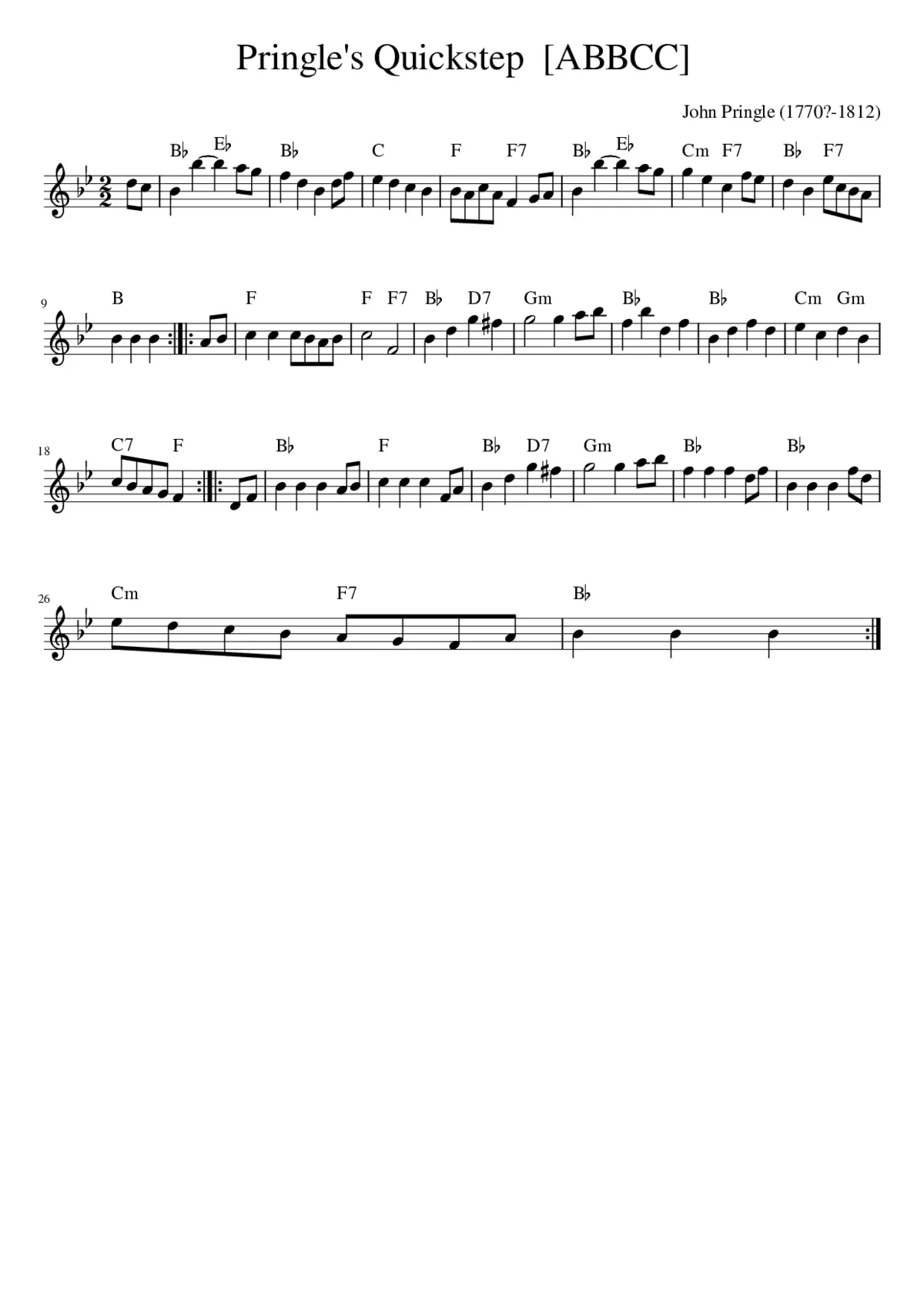 Pringle's Quickstep [ABBCC] - Page 1