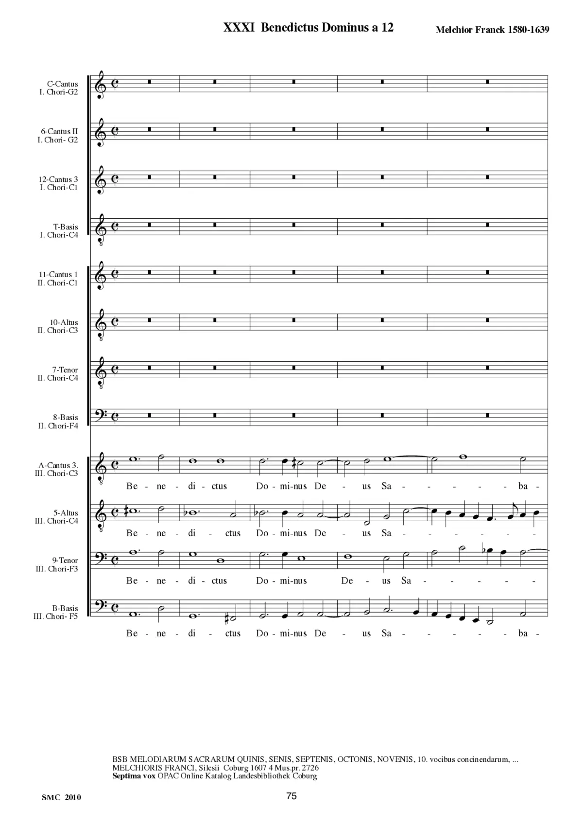 Benedictus Dominus a 12 - Page 1
