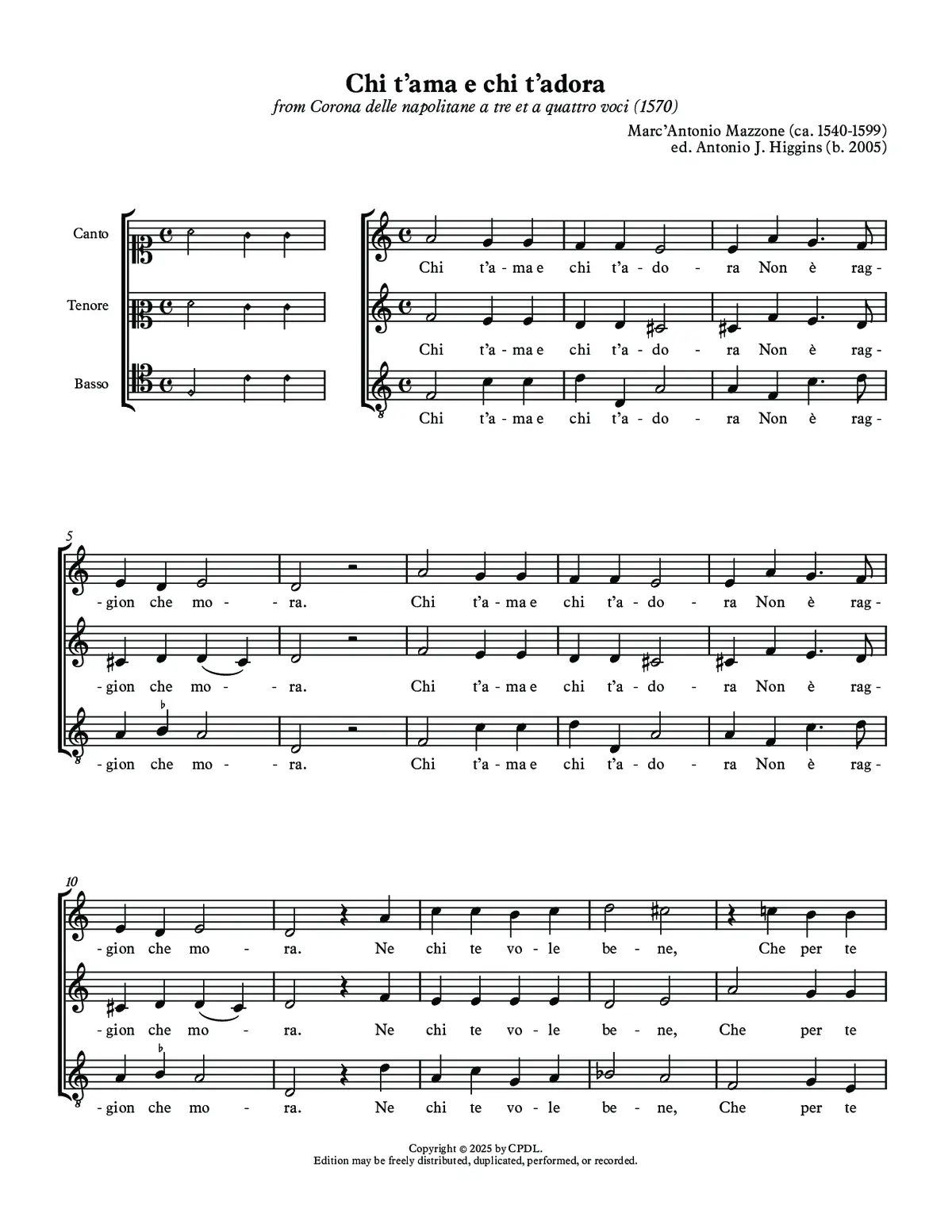 Chi t'ama e chi t'adora - Page 1