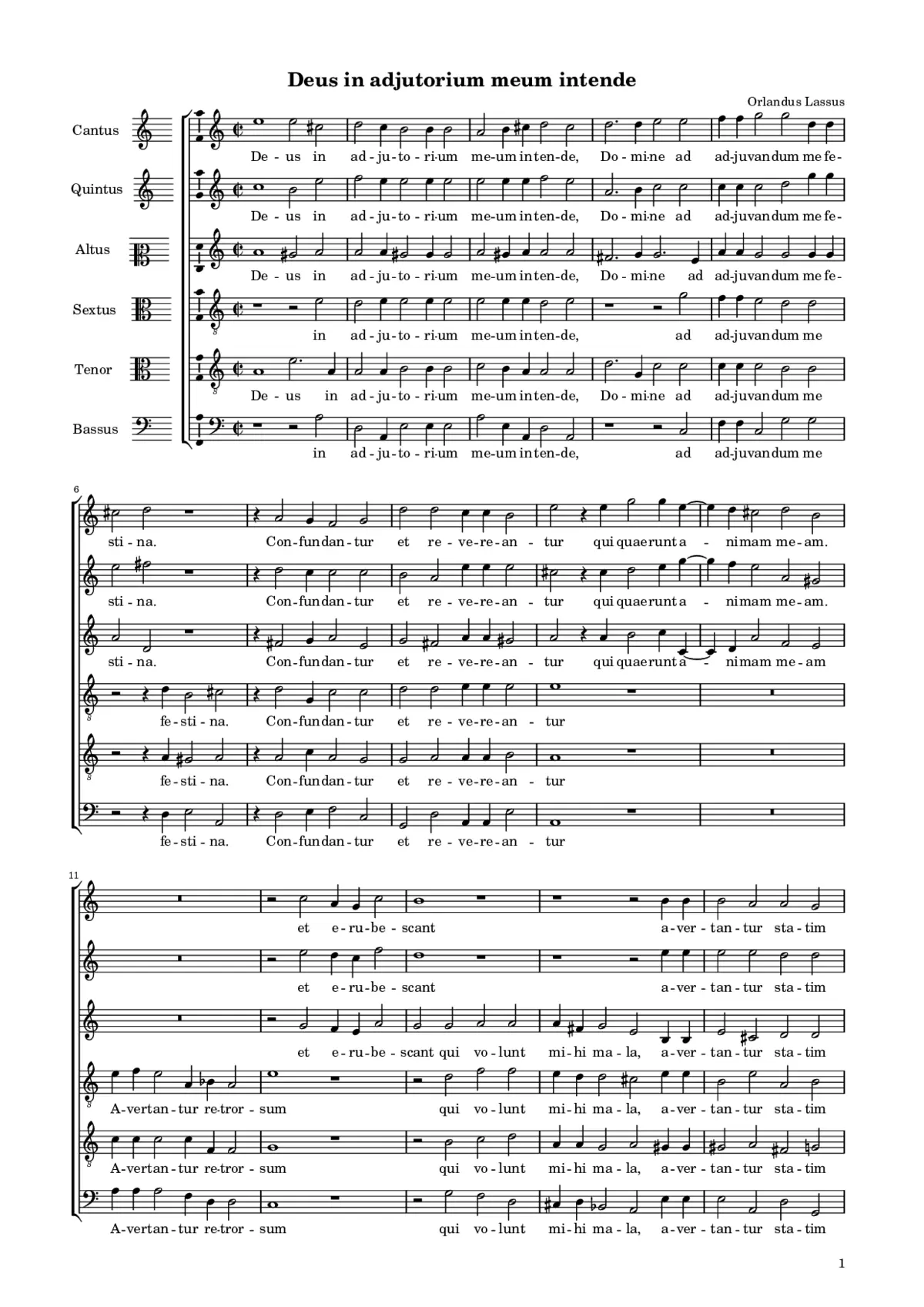 Deus in adjutorium meum intende - Page 1
