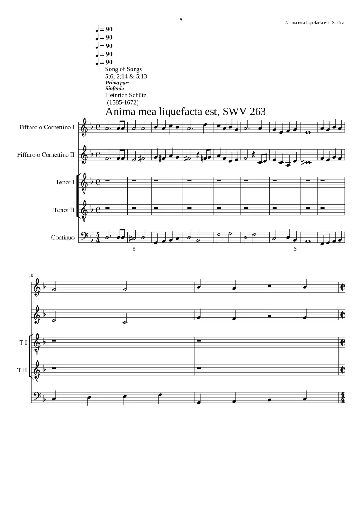 Anima mea liqufacta est SWV 263 - Page 1