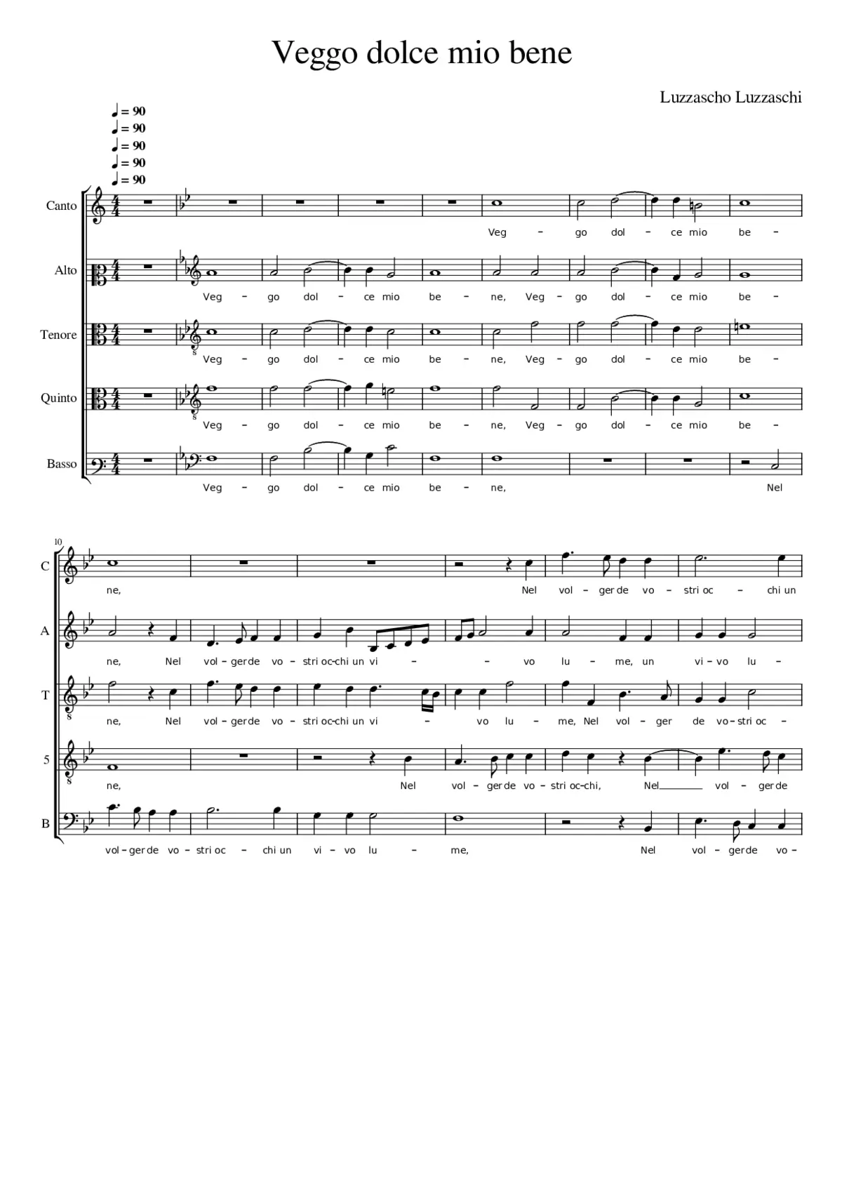 Veggo dolce mio bene - Page 1