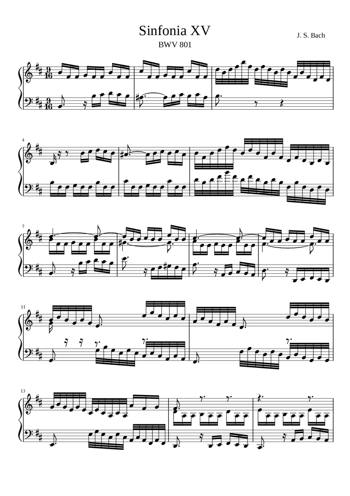 Sinfonia in B minor BWV 801 - Page 1