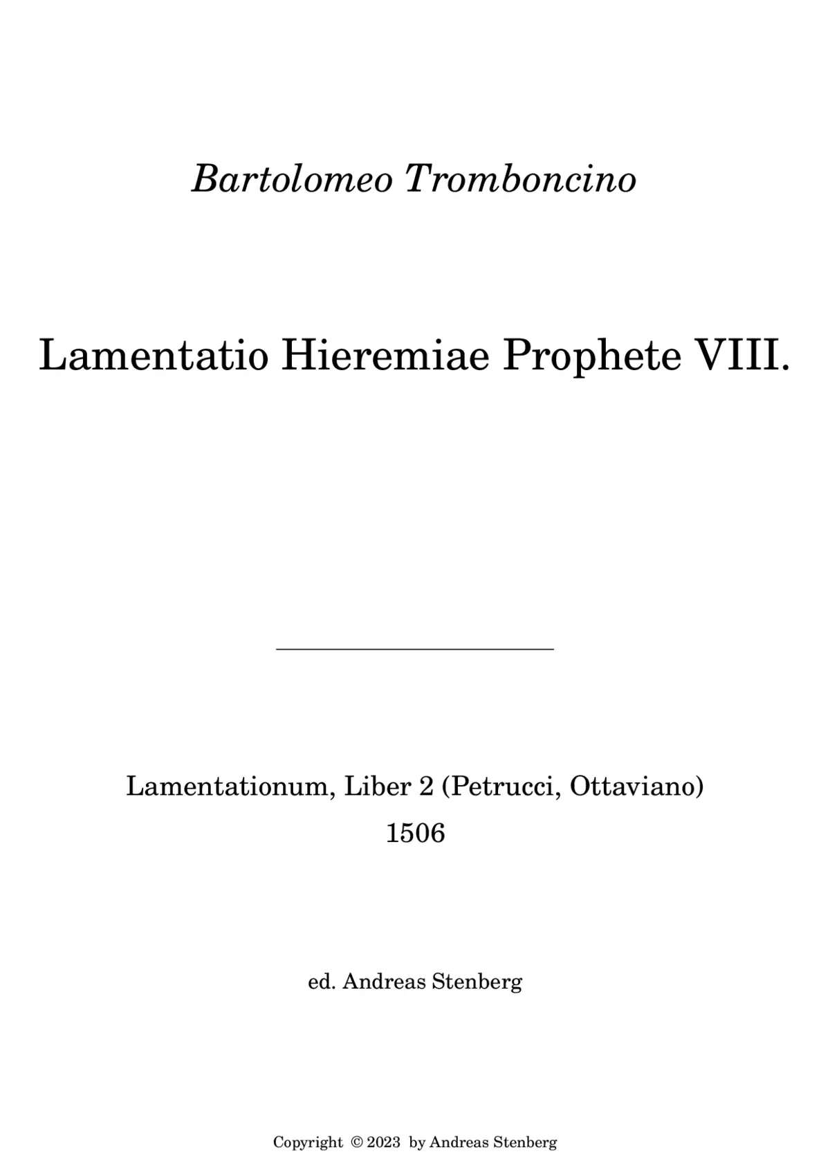 Lamentatio Hieremiae Prophete VIII. - Page 1