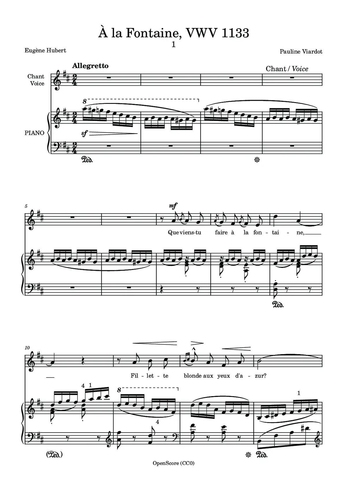 À la Fontaine, VWV 1133 - Page 1