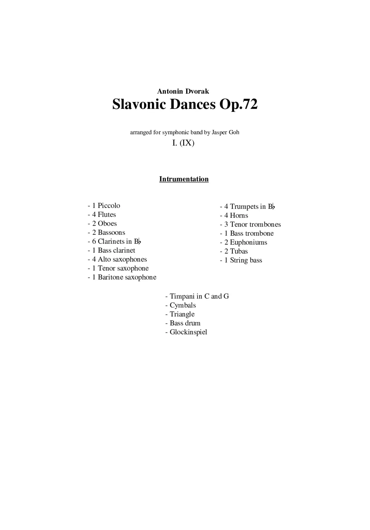 Slavonic Dances Op.72 - Page 1