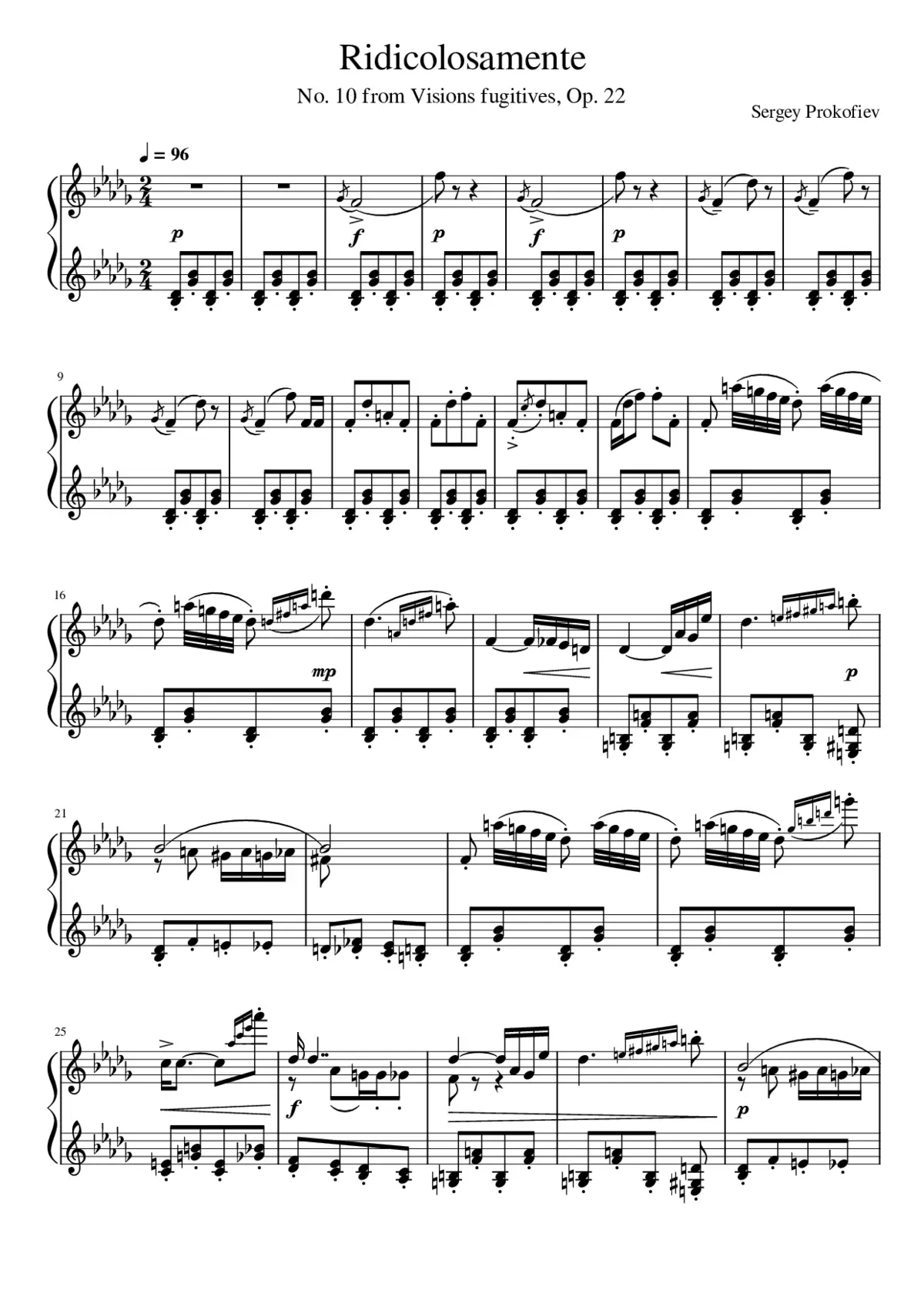 Visions fugitives Op.22 - Page 1