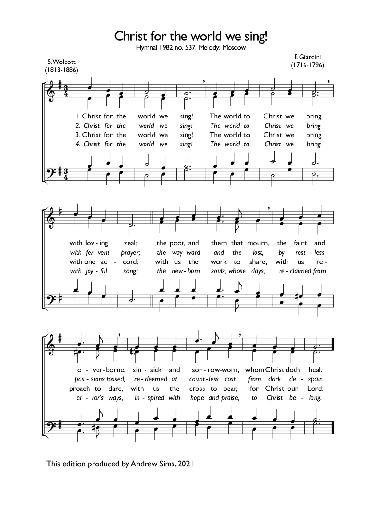 Christ for the world we sing! - Page 1