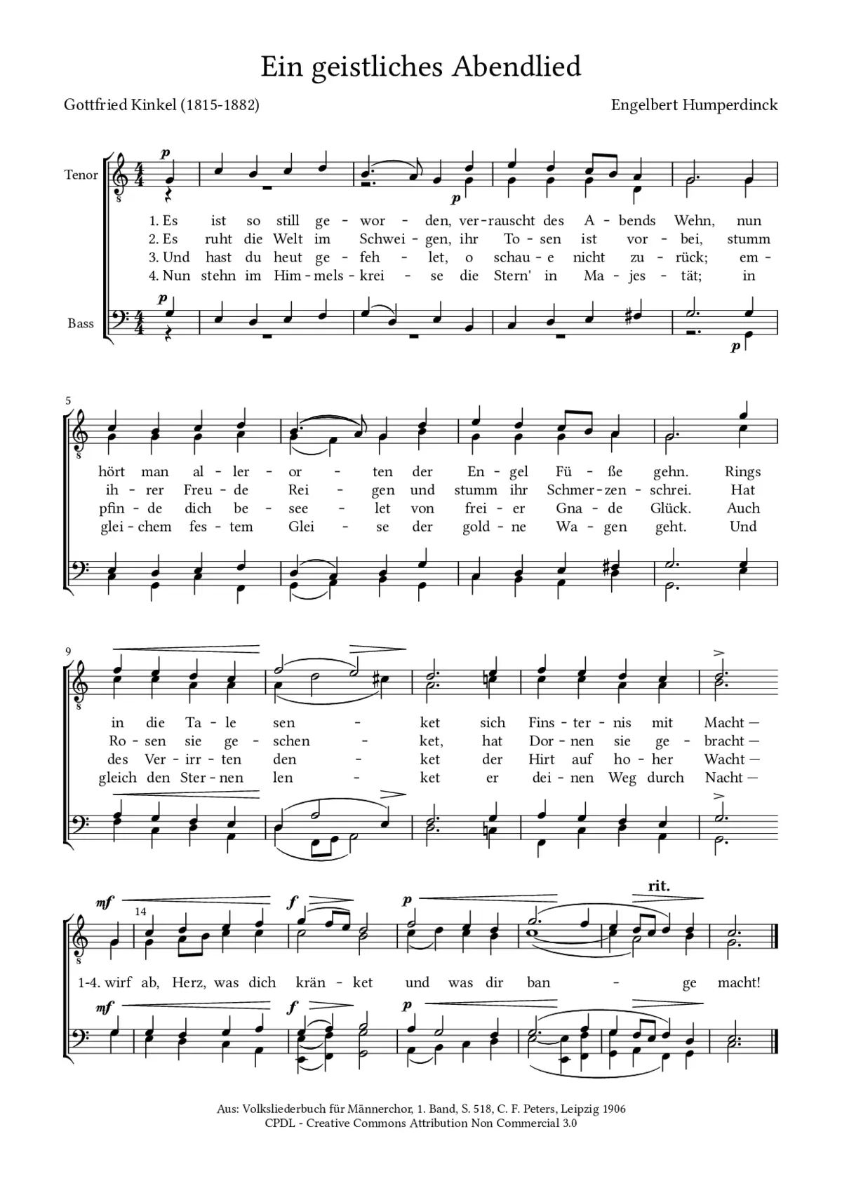 Ein geistlich Abendlied - Page 1