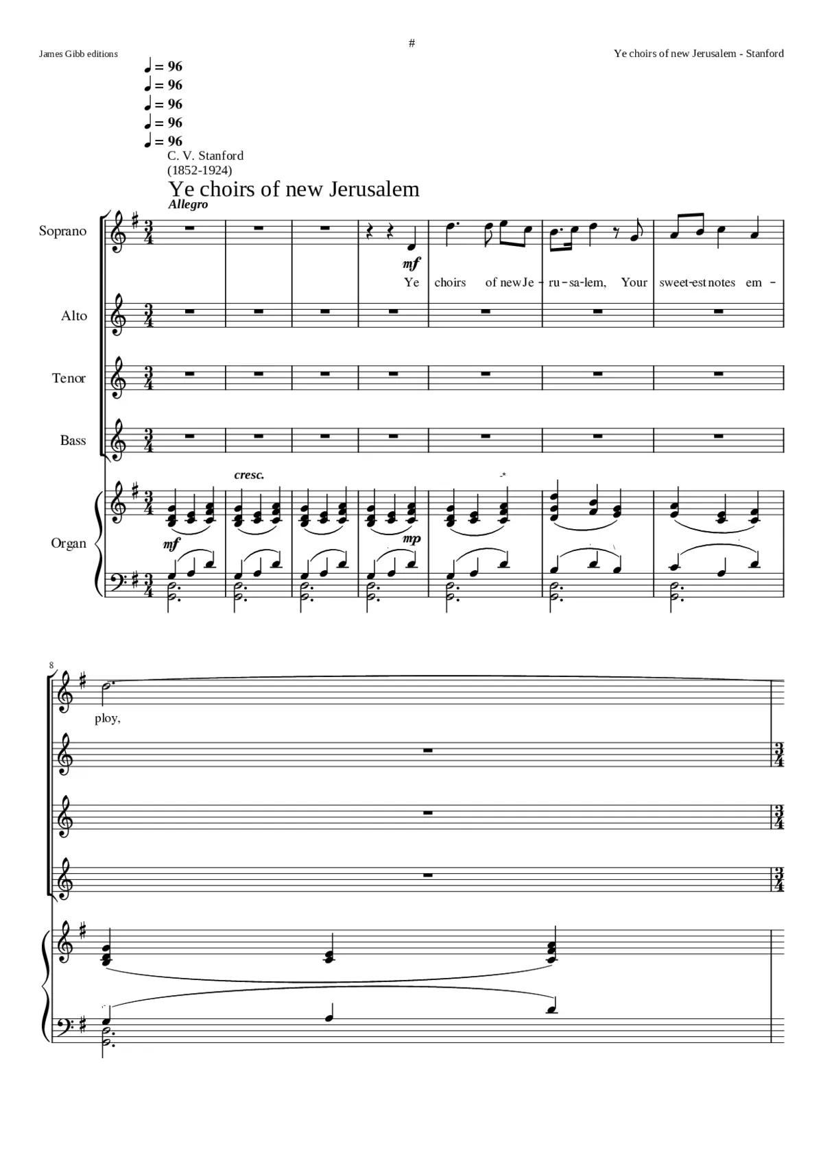 Ye choirs of new Jerusalem - Page 1