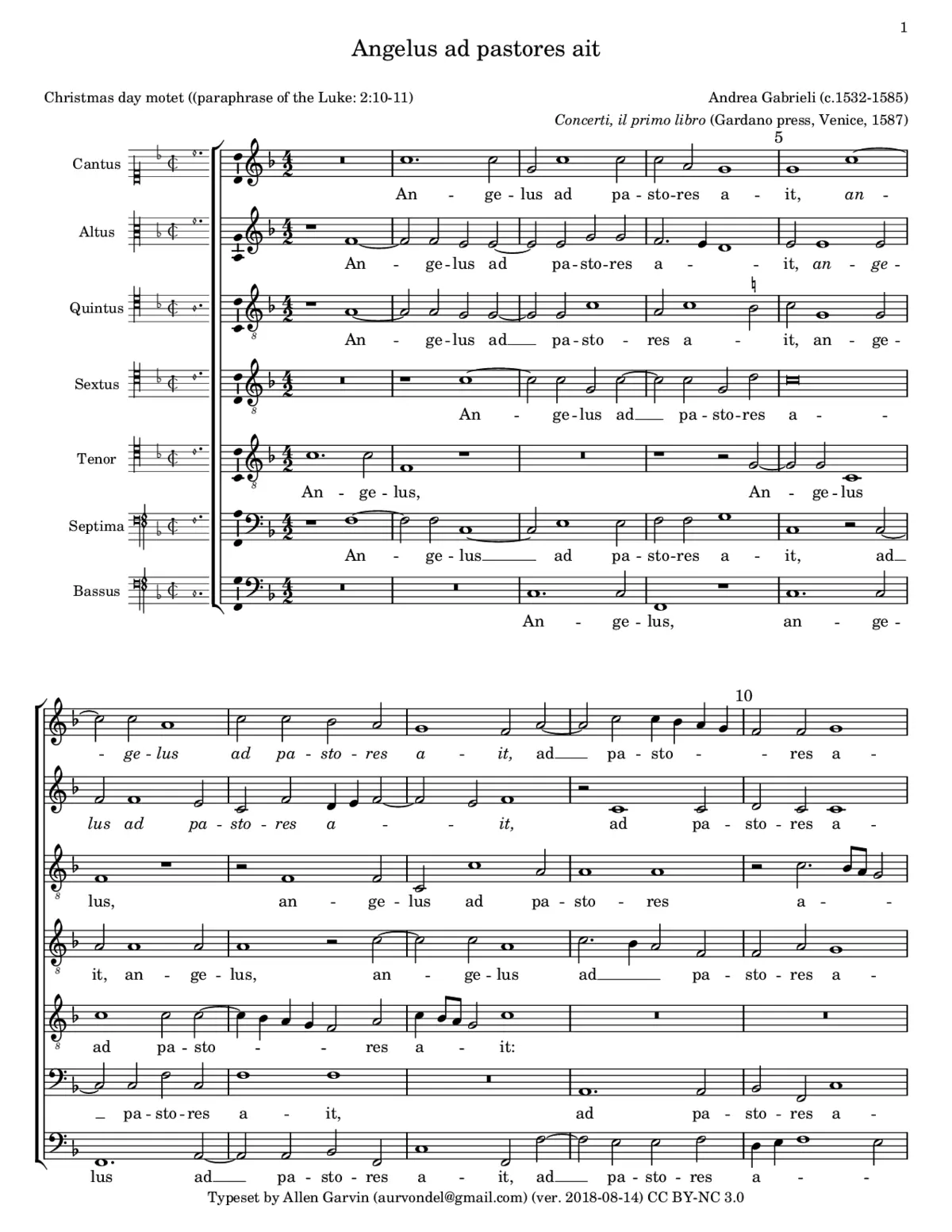 Angelus ad pastores ait a 7 - Page 1