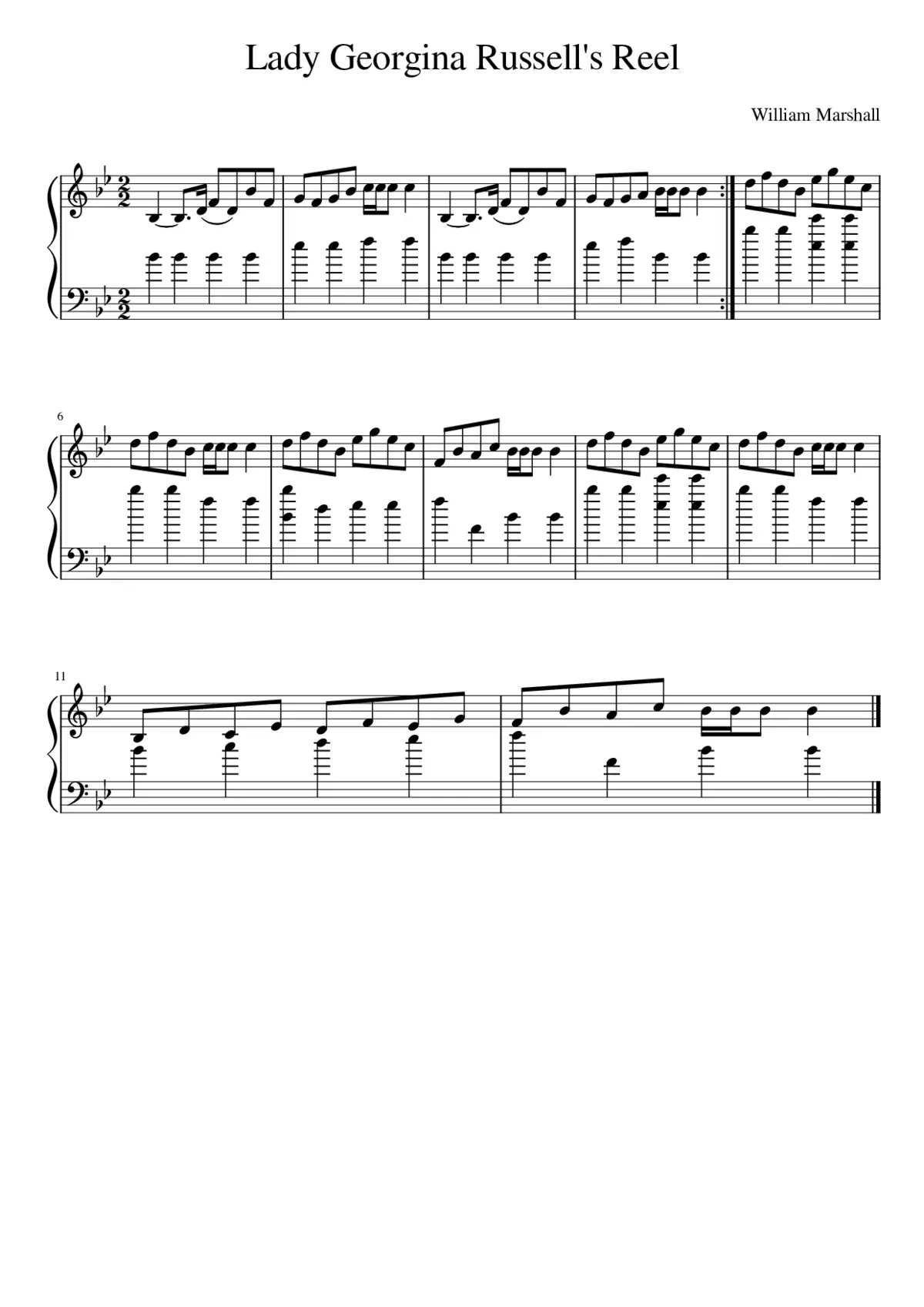 Lady Georgina Russell's Reel - Page 1