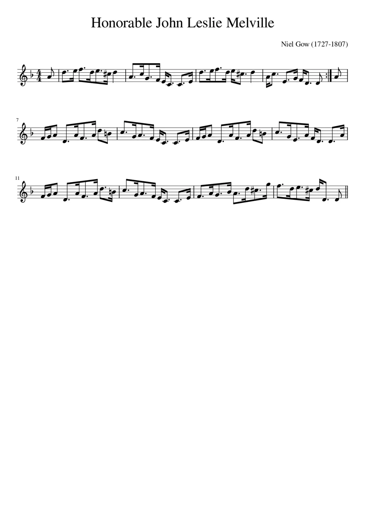 Honorable John Leslie Melville - Page 1