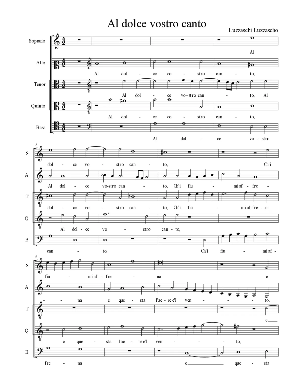 Al dolce vostro canto - Page 1