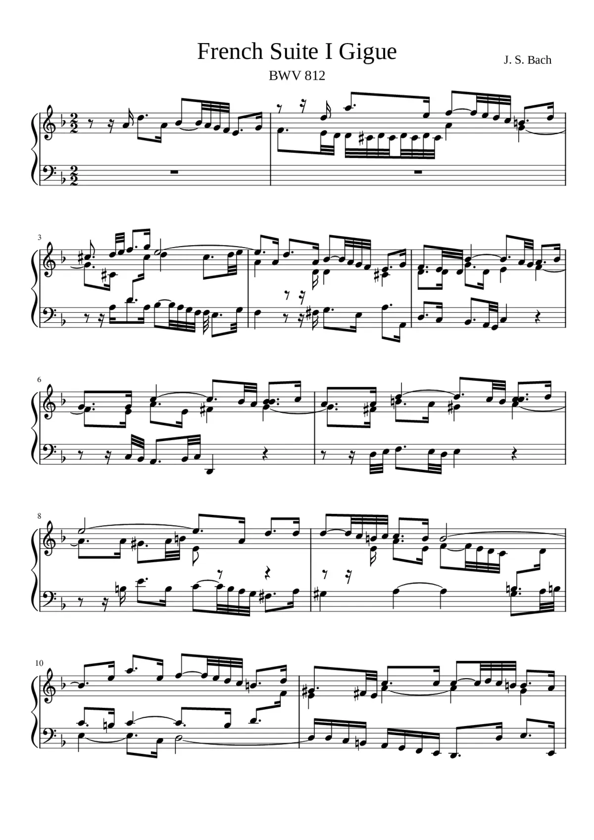 French Suite No.1 in D minor BWV 812 - Page 1
