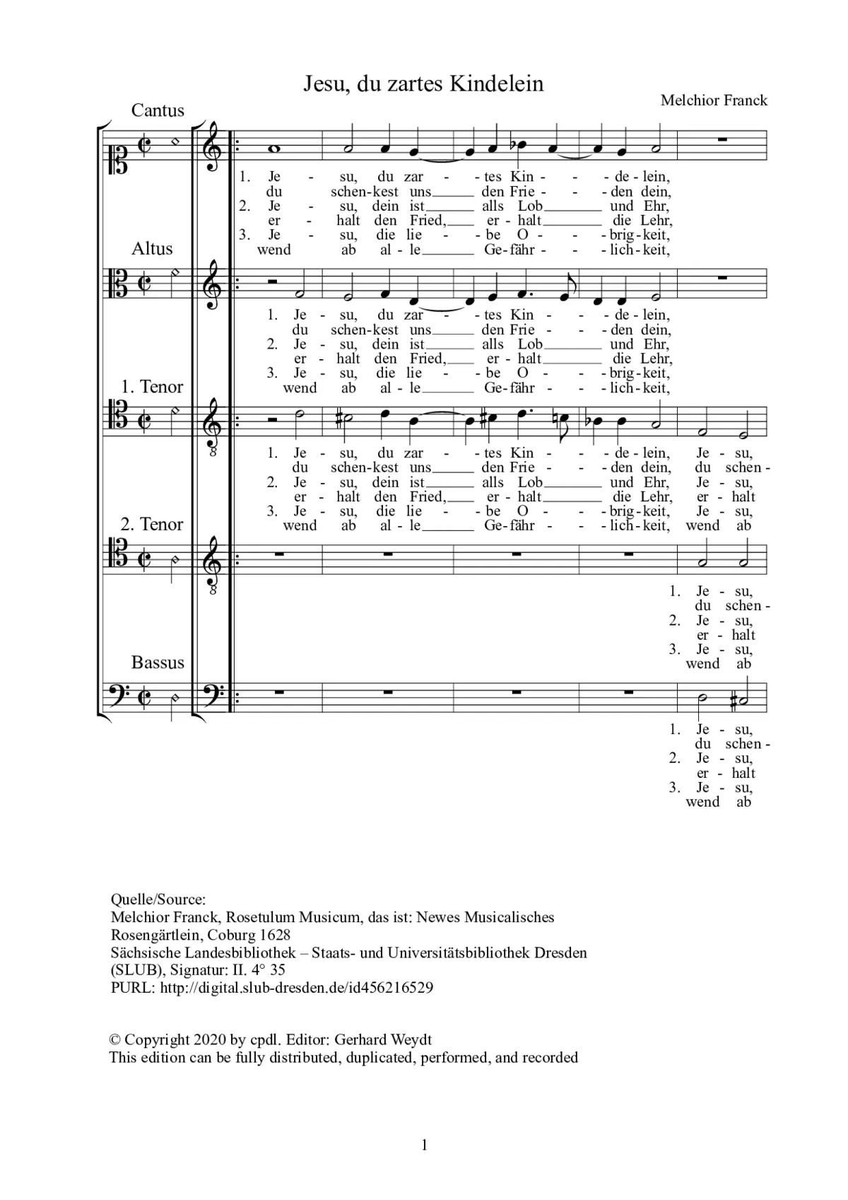Jesu du zartes Kindelein - Page 1